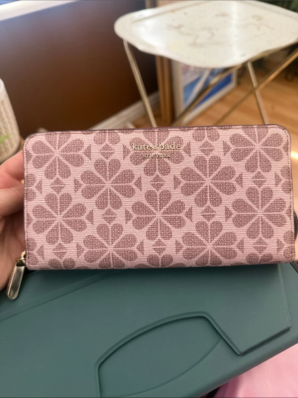 kate spade Pink Floral Zip-Around Wallet